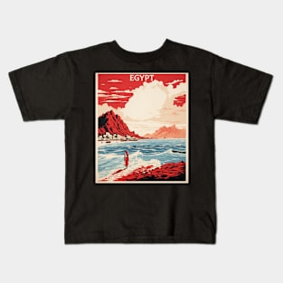 Red Sea Beaches Egypt Vintage Poster Tourism 2 Kids T-Shirt